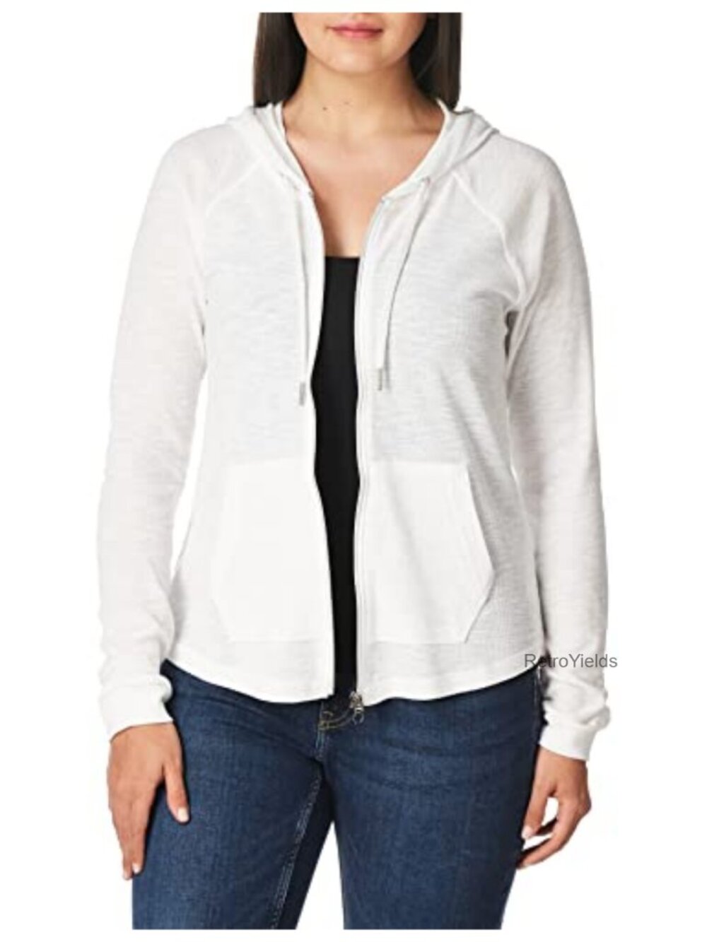 Calvin Klein Premium Performance Ruched Zip Up Hoodie